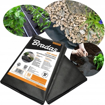 Bradas netkaná mulčovací textilie 50 g/m² 1,6 x 10 m