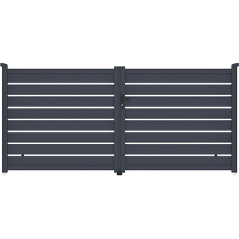 Brána G21 Reno 350x158 cm dvoukřídlá, antracitová