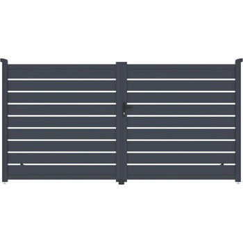 Brána G21 Reno 350x176 cm dvoukřídlá, antracitová