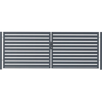Brána POLARGOS Safir Element 400 x 150 cm dvoukřídlá stavebnicové provedení 7024 grafitová šedá