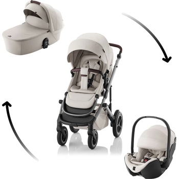 Britax Set Smile 5Z + korba + autosedačka Baby-Safe Pro 2024 Lux Soft Taupe