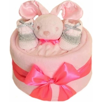 Brumlík plenkový dort Růžový medvídek minky