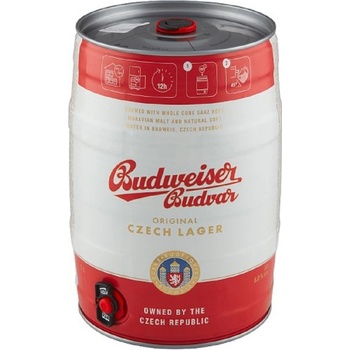 Budweiser Budvar Original světlý ležák 12° 5% 5 l (sud)