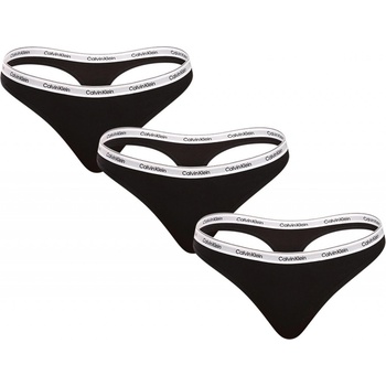 Calvin Klein 3PACK dámská tanga černé (QD5209E-UB1)
