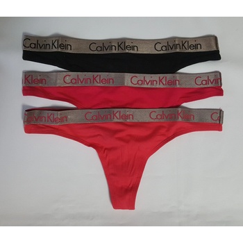 Calvin Klein Dámské tanga QD3560E 3 KUSY růžová