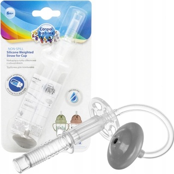 Canpol babies náhradní slámka se závažím k hrnečku šedá