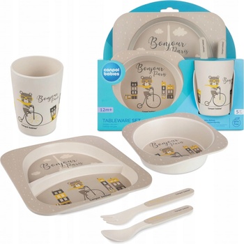 Canpol babies Sada nádobí BONJOUR PARIS béžová 5 ks