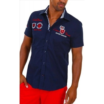 Carisma pánská košile krátký rukáv slim fit 9002 tmavě modrá