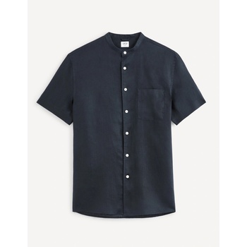 Celio lněná košile Bamaopoc tmavě modrá