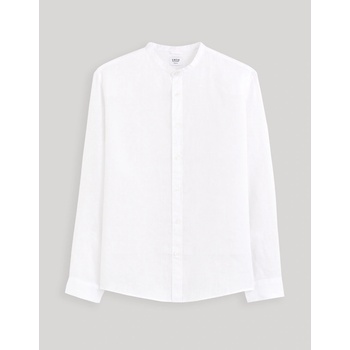 Celio lněná košile Damaolin bílá