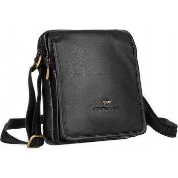 černá pánská kožená taška přes rameno GT219