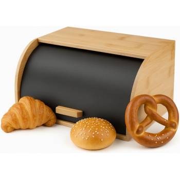 Chlebník jednodílný Galicja béžový, černý dřevěný