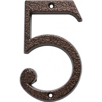 Číslo domu 5 kovové hnědé 120mm