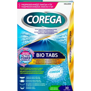 Corega Bio Tabs čistící tablety na zubní náhrady 30 ks