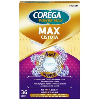Corega Power Max Max Čistota čisticí tablety 36 ks