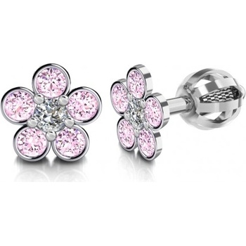 Couple dívčí náušnice Briony, bílé zlato s barevnými zirkony 585-68-3-0045.1B00.0.00.208.05