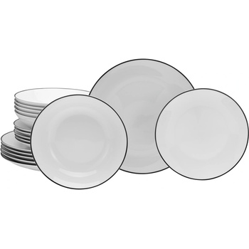 Creatable Jídelní servis Luna Black Line sada 18 ks