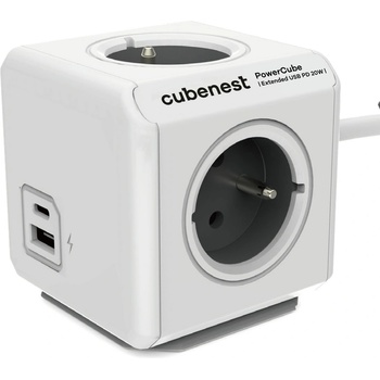 Cubenest PowerCube Extended USB A+C PD 20 W Grey 6974699970828