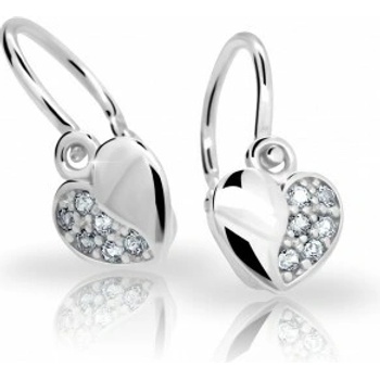 Cutie dětské náušnice srdíčka C2160 světle růžová