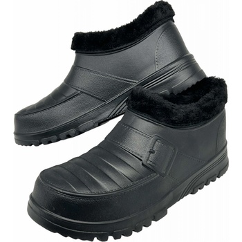 Dámské gumové nazouváky s kožíškem černé