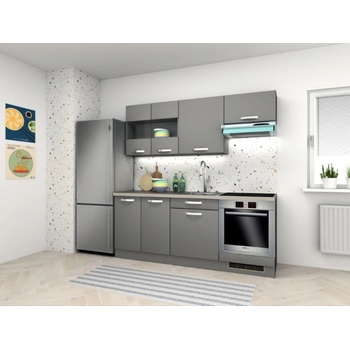 Decodom Kuchyň Merida 200 cm šedá onyx 5 ks