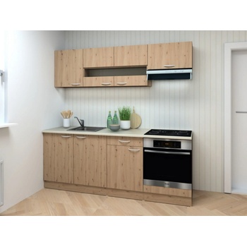 Decodon Nela, blok 210 cm, 5 skříněk, dub artisan