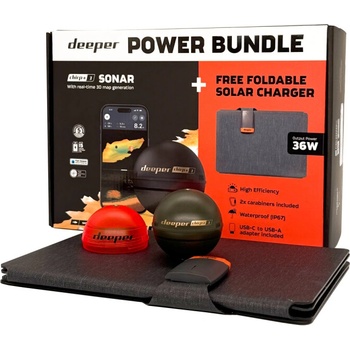 Deeper Power Bundle nahazovací Sonar Chirp+ 3 a solární nabíječka