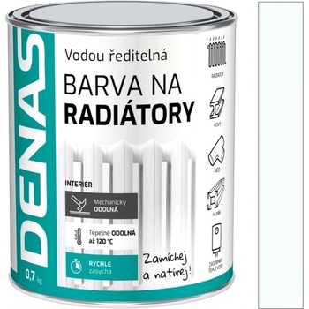 Denas Radiator barva na radiátory, rychleschnoucí, vodou ředitelná, 0100 bílá, 700 g