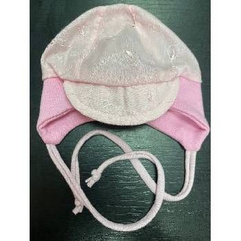 dětská letní čepička světle růžové lístky