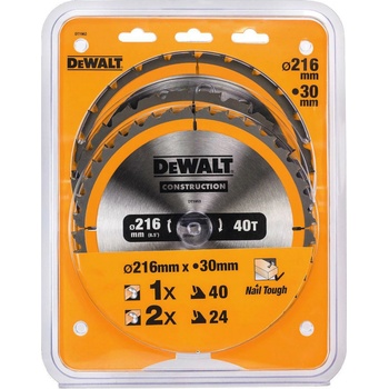 DeWALT DT1962 Sada 3 ks pilových kotoučů 216 × 30 mm