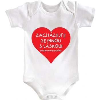 Divja Dětské body s potiskem Zacházejte se mnou s láskou