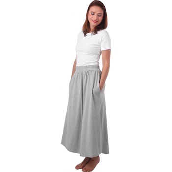 Dlouhá sukně s kapsami Linda šedý melír