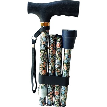 DMA Praha 411 A Duralová hůl skládací Vzor květina modrá