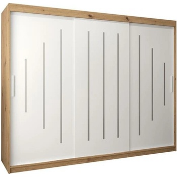 DobreSny York s posuvnými dveřmi 250 x 200 cm bílá / dub artisan