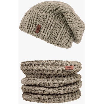 Doke Set merino pletená čepice roy creme a nákrčník creme