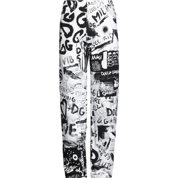 Dolce & Gabbana Graffiti White džíny Černá