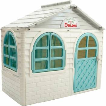 Doloni detský domček béžova / tyrkysová 129 cm x 129 cm x 120 cm