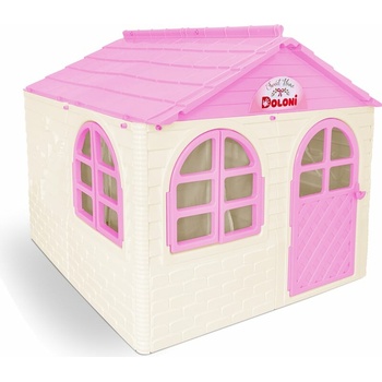 Doloni dětský zahradní domeček šedo-bílo-růžový XL