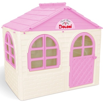 Doloni dětský zahradní domeček šedo-bílo-růžový