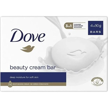 Dove Beauty Cream Bar toaletní mýdlo 4 x 90 g