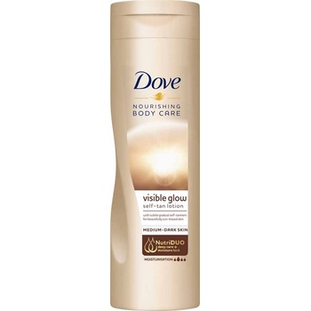 Dove Body Love Care + Visible Glow Self-Tan Lotion samoopalovací hydratační mléko Medium To Dark 400 ml