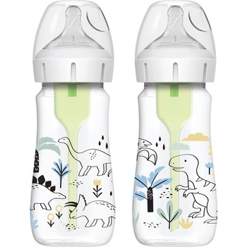 Dr. Brown´s láhev kojenecká Anti colic Wide Neck Dino 270ml 2ks WB92026