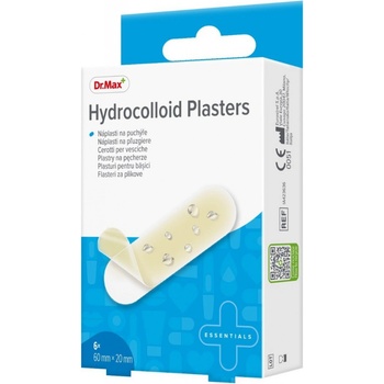 Dr. Max Hydrocolloid Plasters 60 x 20 mm náplasti na puchýře 6 ks
