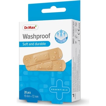 Dr.Max Washproof Soft and durable 19 mm x 72 mm náplast 20 ks
