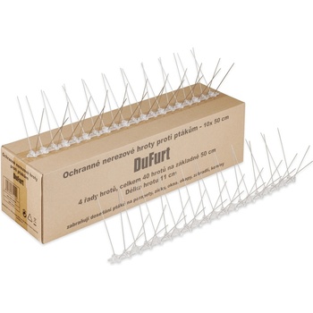 Dufurt Hroty proti holubům nerezové zábrana proti ptákům 10 ks x 50 cm 1309