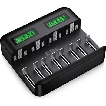 EBL Nabíječka baterií pro AA AAA C D NI-MH akumulátory