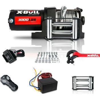 Elektrický ATV naviják 1,3t 12V ocelové lano X-BULL HRW3000A