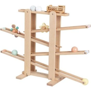 eliNeli Dřevěná kuličková dráha XL s vláčkem - smontovaná