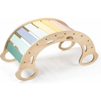 EliNeli dřevěná montessori houpačka 5 v 1 pastel