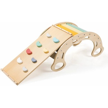 EliNeli dřevěnámontessori houpačka 5 v 1 s prknem 2 v 1 set fresh